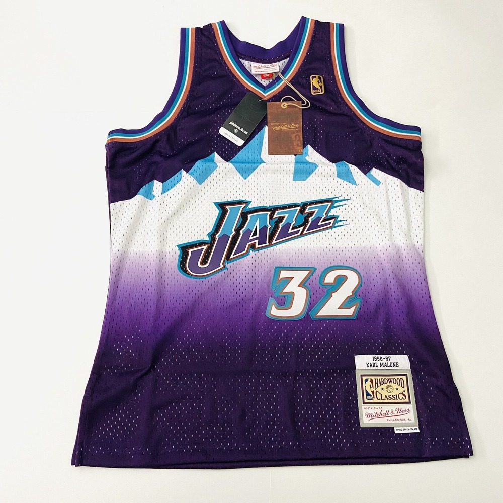 Mitchell & Ness Utah Jazz Basketball Jersey Karl Malone NBA Men's Medium $135
